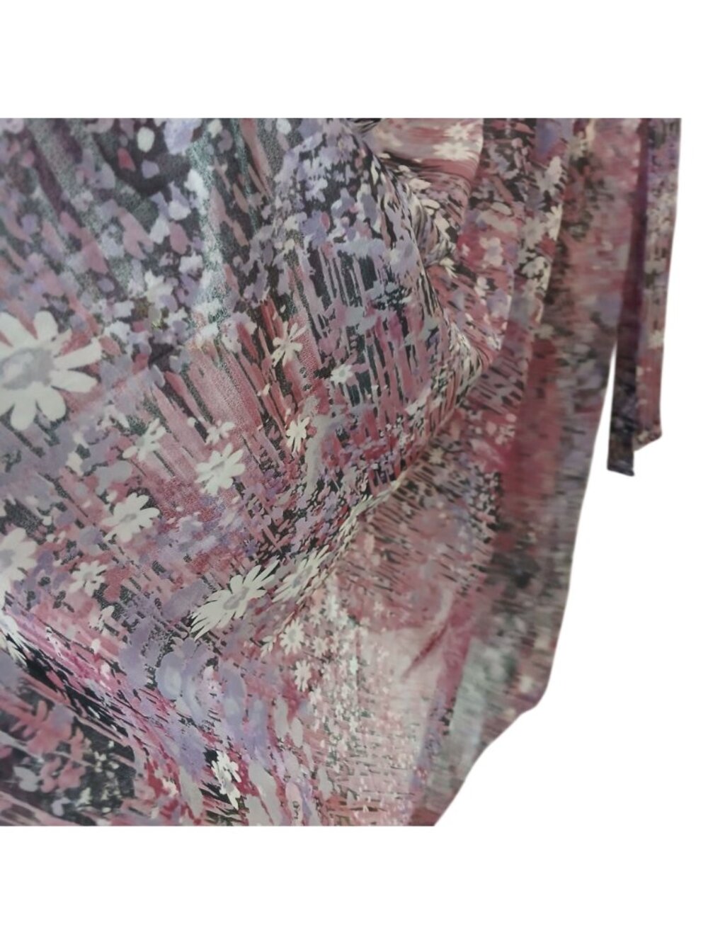 Lady Carol VTG 80's Purple Floral Sheer Dress Sz 16 Secretary USA Made #I-4 - Picture 9 of 11